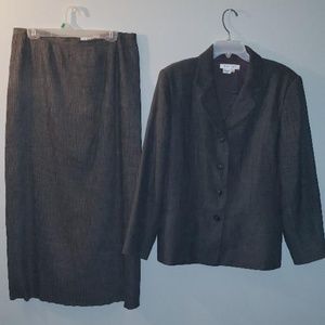 Two Piece Gray Suit Set